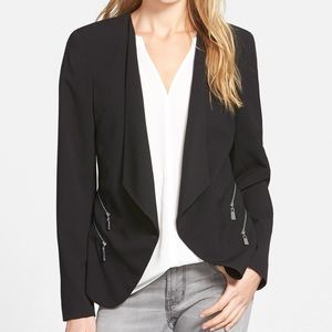 Vince Camuto double zip drape front Blazer